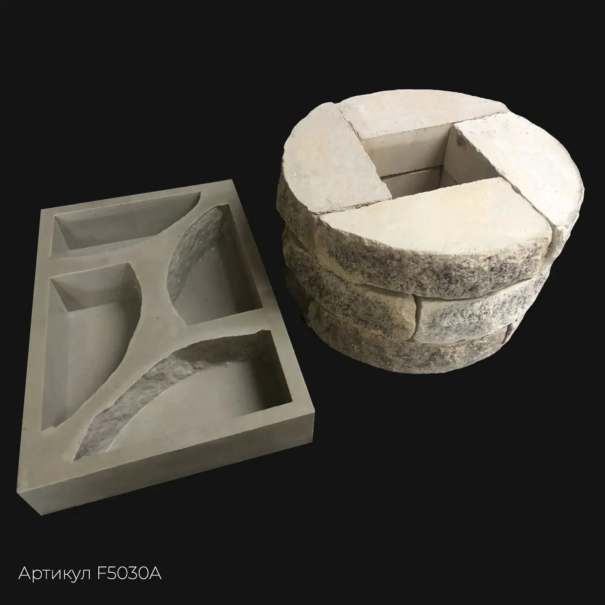 Полиуретановая форма Кирпич для круглого столба F5030A Полиуретановая форма Кирпич для круглого столба F5030A